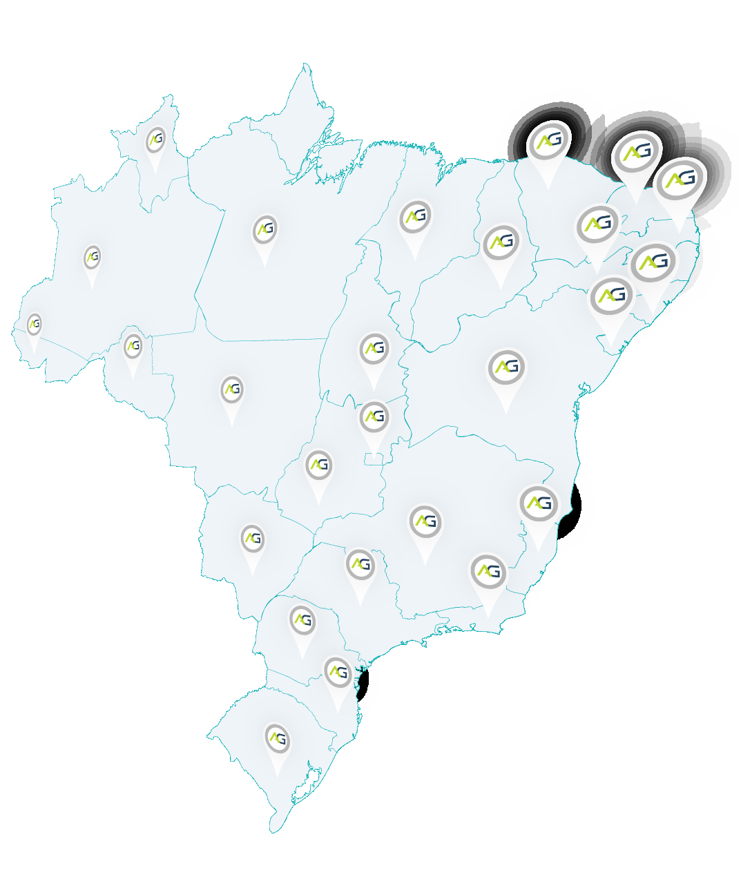 mapa do brasil com logotipos da autogestor